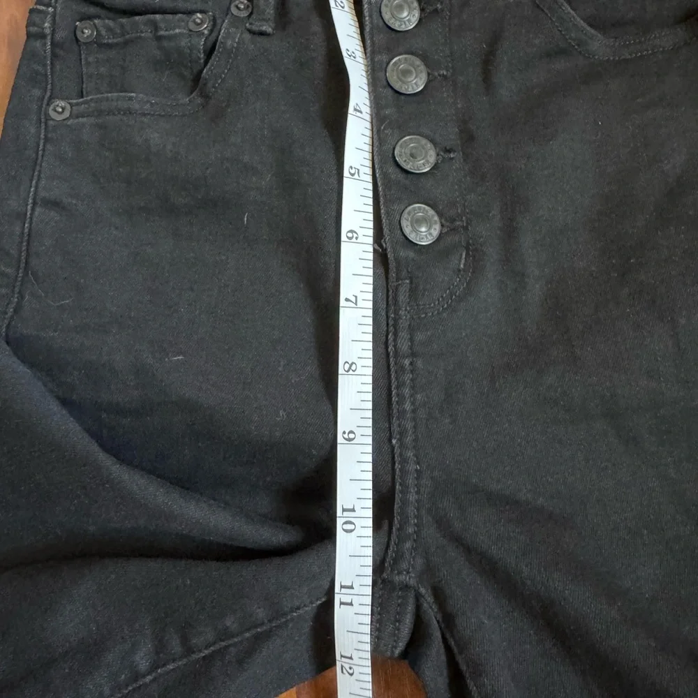 American Eagle AE Curvy Highest Rise Flare Black Button Fly Jeans Size 00 - Picture 9 of 11